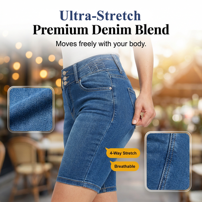 👖Women's High-Waist Stretch Denim Shorts That Actually Flatter Your Figure✨