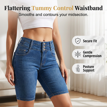 👖Women's High-Waist Stretch Denim Shorts That Actually Flatter Your Figure✨