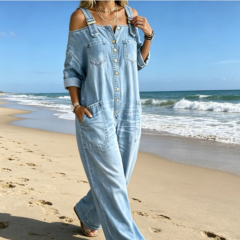 💙Loose Fit Wide-Leg Overall Jumpsuit With Pockets - Everyone’s Asking About👀
