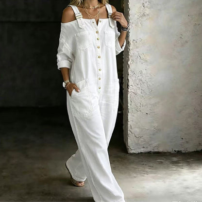 💙Loose Fit Wide-Leg Overall Jumpsuit With Pockets - Everyone’s Asking About👀