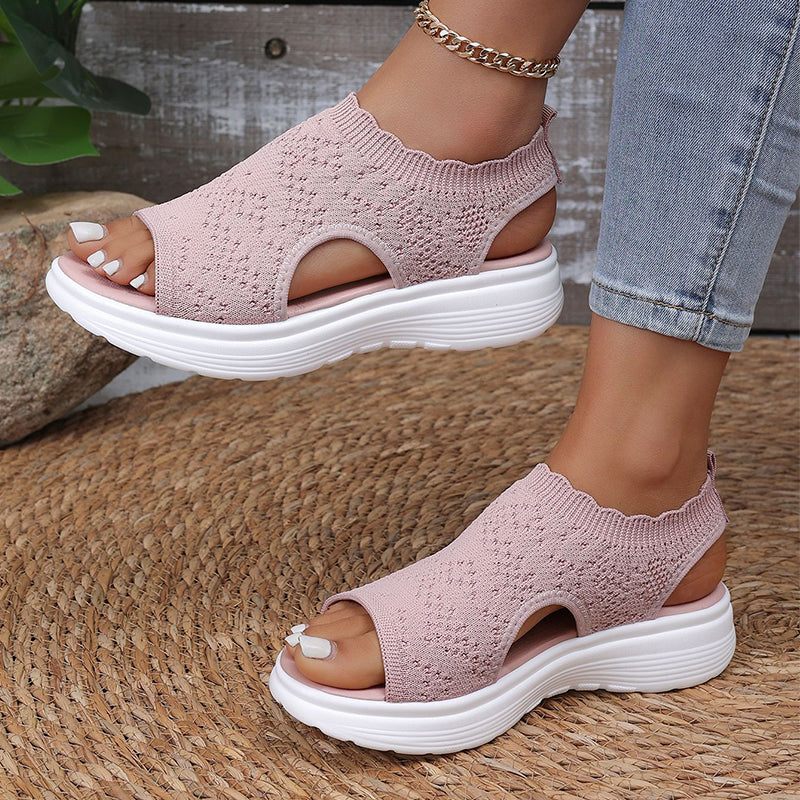 👡🌬️ Women's Breathable Knit Platform Sandals – Lightweight and Soft ✨