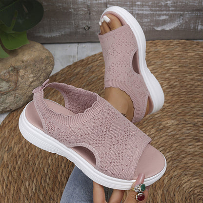 👡🌬️ Women's Breathable Knit Platform Sandals – Lightweight and Soft ✨