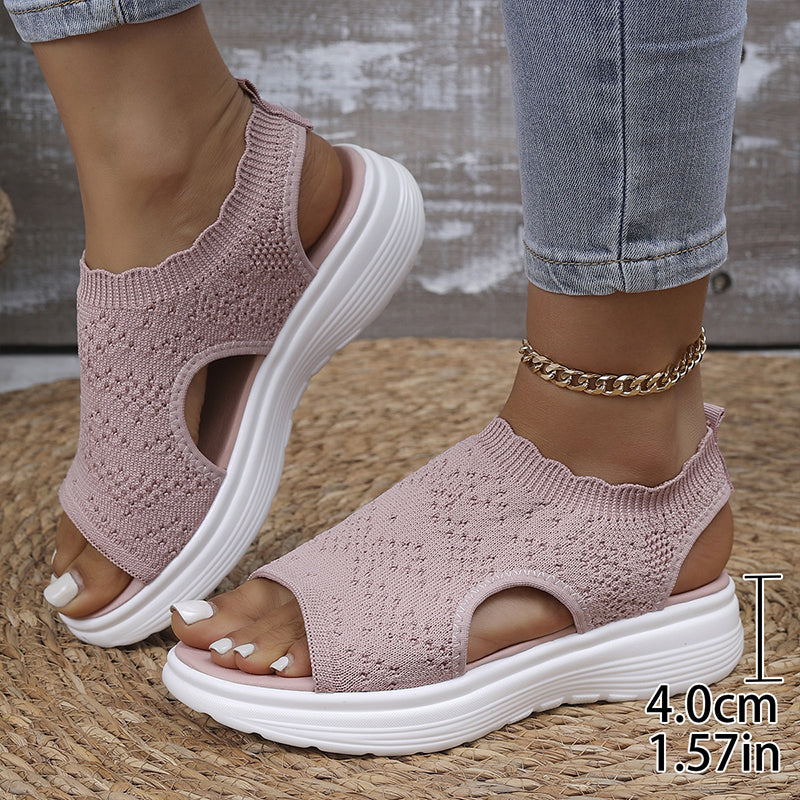 👡🌬️ Women's Breathable Knit Platform Sandals – Lightweight and Soft ✨