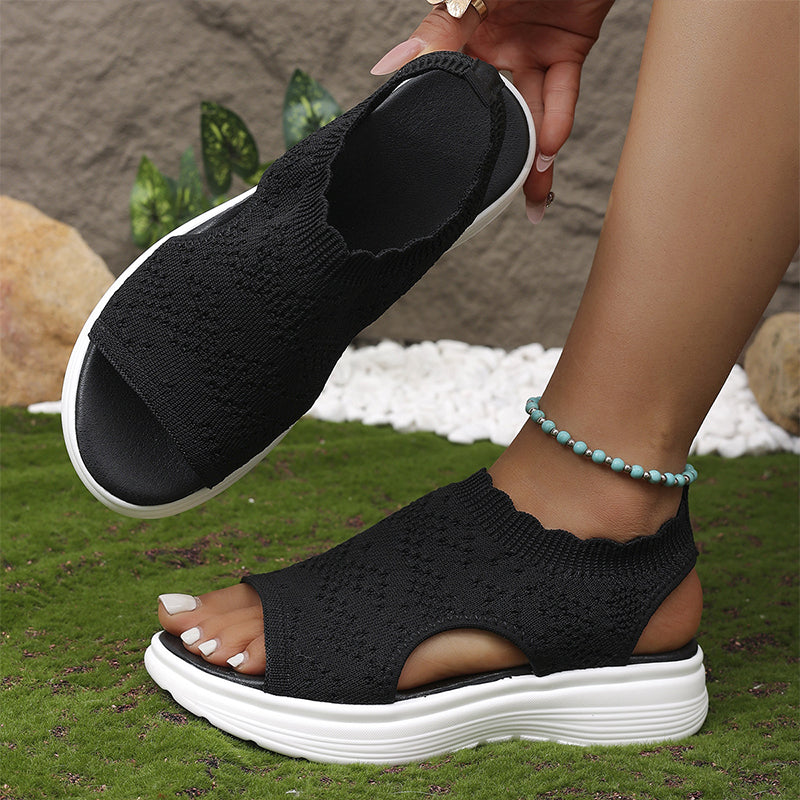👡🌬️ Women's Breathable Knit Platform Sandals – Lightweight and Soft ✨