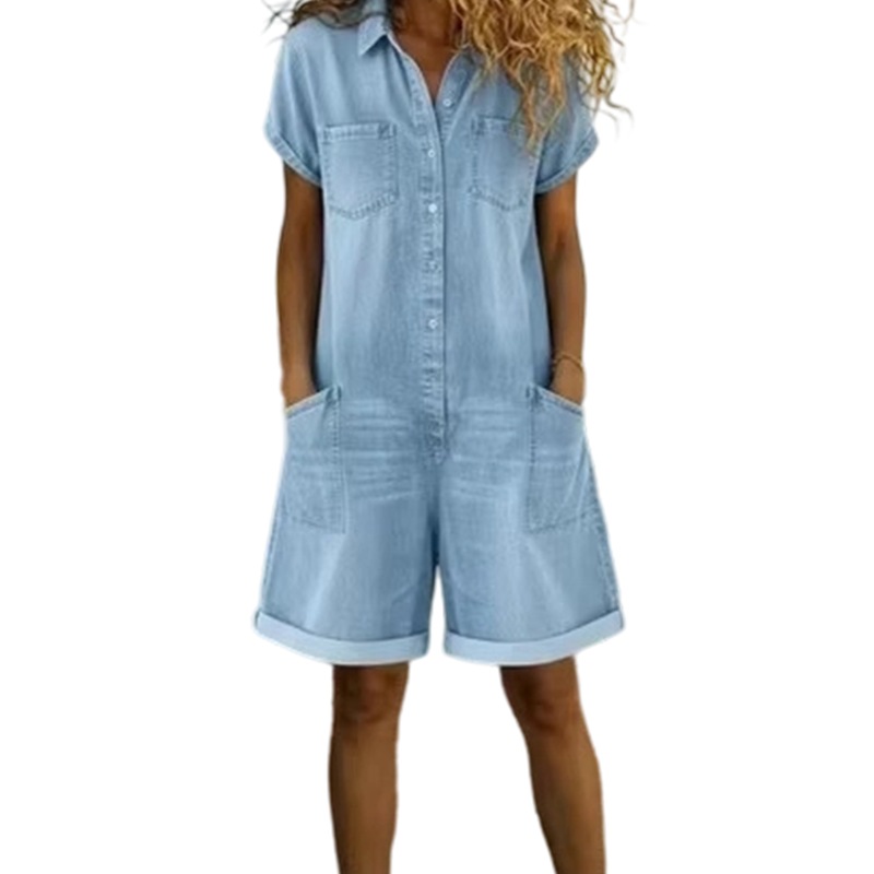 💥✨Limited-time 55% Off Special Offer - Women's Casual Short Sleeve Denim Romper
