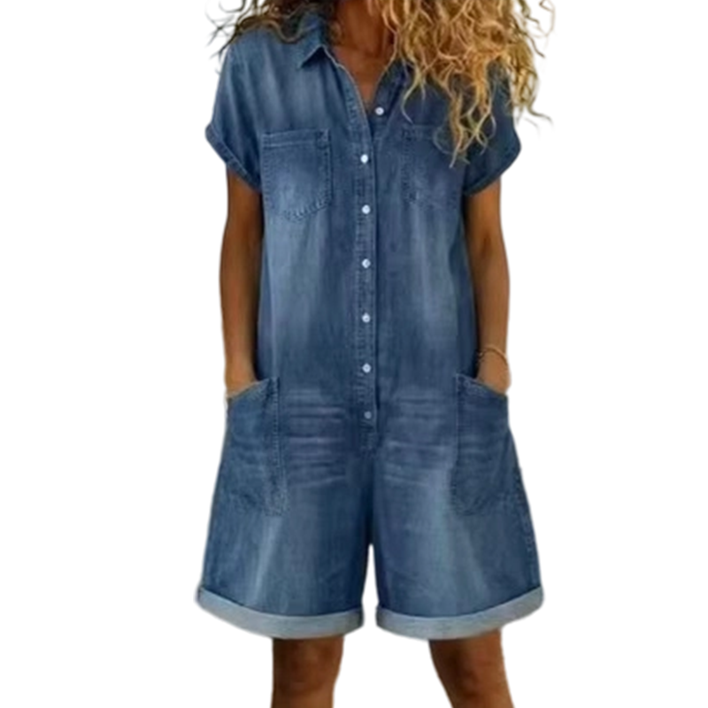 💥✨Limited-time 55% Off Special Offer - Women's Casual Short Sleeve Denim Romper