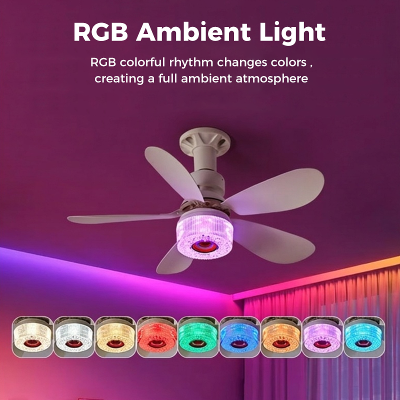 🌀  50% OFF! ✨ 3-in-1 Ceiling Fan with Light & Bluetooth – RGB, Quiet, Smart 💡