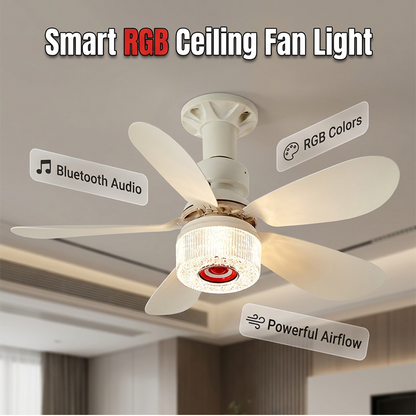 🌀  50% OFF! ✨ 3-in-1 Ceiling Fan with Light & Bluetooth – RGB, Quiet, Smart 💡