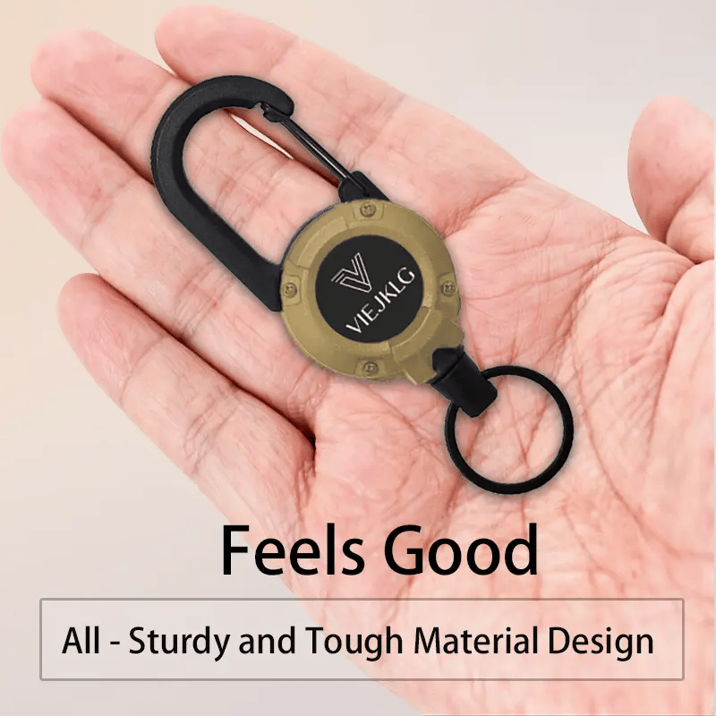 💥LAST DAY SALE 50%OFF💥🏆Retractable Carabiner Keychain 🎣 – 65cm Steel Cord, Heavy-Duty Badge Reel, Lightweight EDC Tool for Keys, ID & Outdoor Use