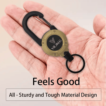 💥LAST DAY SALE 50%OFF💥🏆Retractable Carabiner Keychain 🎣 – 65cm Steel Cord, Heavy-Duty Badge Reel, Lightweight EDC Tool for Keys, ID & Outdoor Use