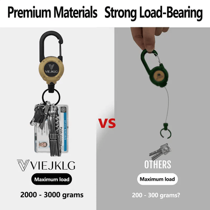 💥LAST DAY SALE 50%OFF💥🏆Retractable Carabiner Keychain 🎣 – 65cm Steel Cord, Heavy-Duty Badge Reel, Lightweight EDC Tool for Keys, ID & Outdoor Use