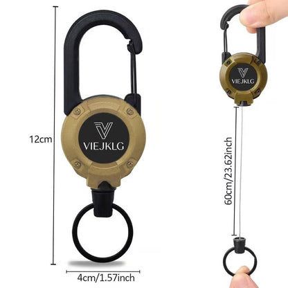 💥LAST DAY SALE 50%OFF💥🏆Retractable Carabiner Keychain 🎣 – 65cm Steel Cord, Heavy-Duty Badge Reel, Lightweight EDC Tool for Keys, ID & Outdoor Use