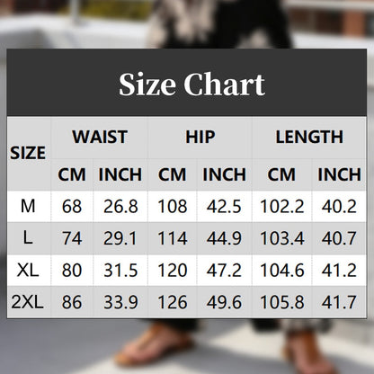 ✨Zeitlich begrenzter 50 % Rabatt – Damen-Hosen mit Blattmuster, Kordelzug und weitem Bein
