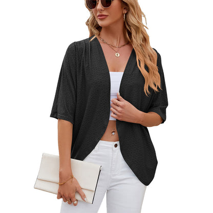 💫Offen geschnittener Halbarm-Cardigan 🎨✨ Müheloser Stil, jeden Tag!