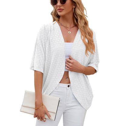 💫Offen geschnittener Halbarm-Cardigan 🎨✨ Müheloser Stil, jeden Tag!