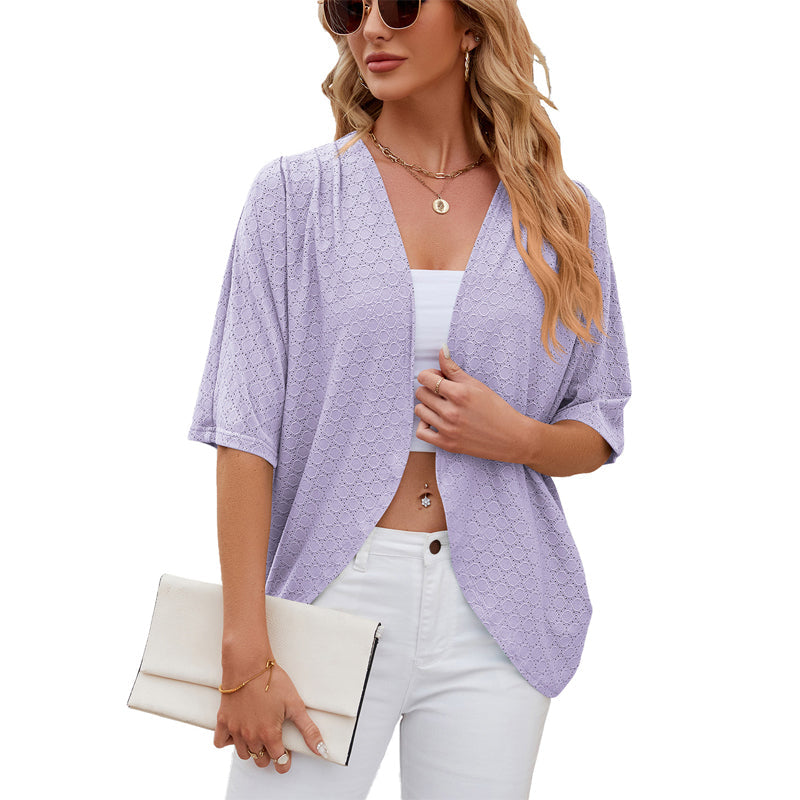 💫Offen geschnittener Halbarm-Cardigan 🎨✨ Müheloser Stil, jeden Tag!