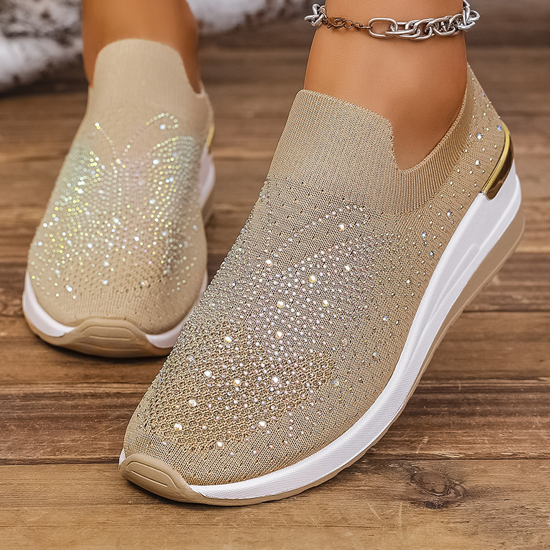 👟Damen Strass Schmetterling Slip-On Sneaker - Glänze mit jedem Schritt ✨