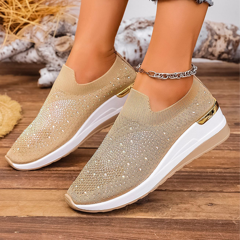 👟Damen Strass Schmetterling Slip-On Sneaker - Glänze mit jedem Schritt ✨