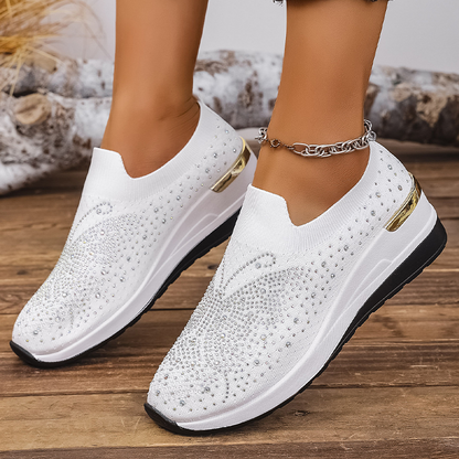 👟Damen Strass Schmetterling Slip-On Sneaker - Glänze mit jedem Schritt ✨