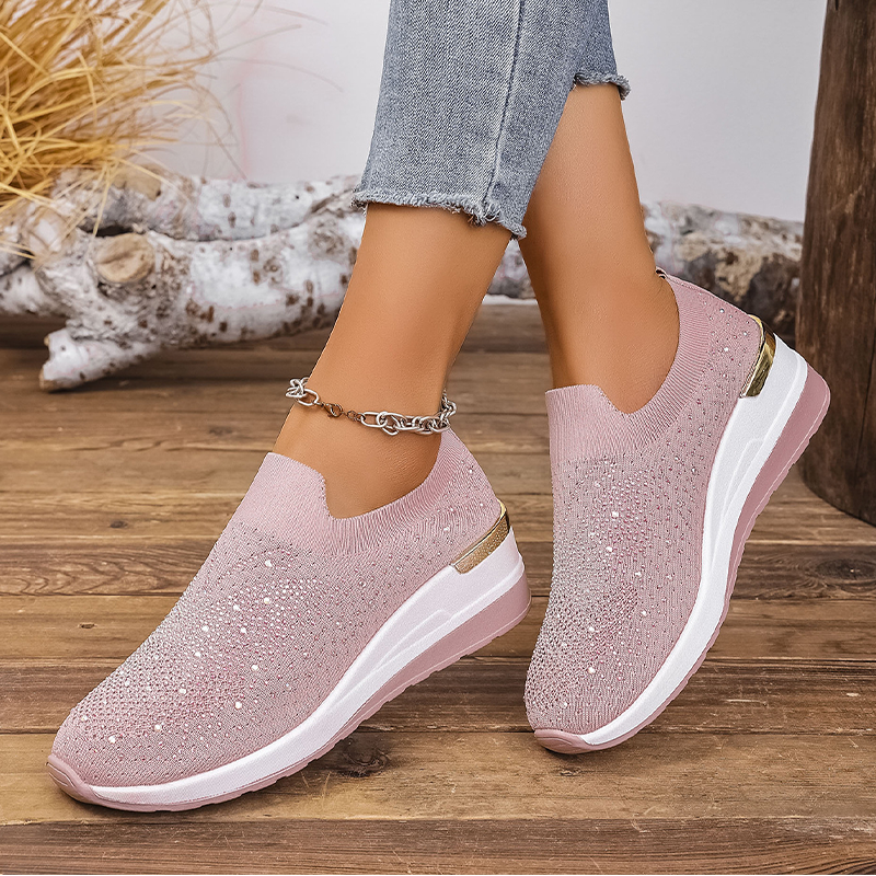 👟Damen Strass Schmetterling Slip-On Sneaker - Glänze mit jedem Schritt ✨