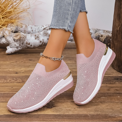 👟Damen Strass Schmetterling Slip-On Sneaker - Glänze mit jedem Schritt ✨