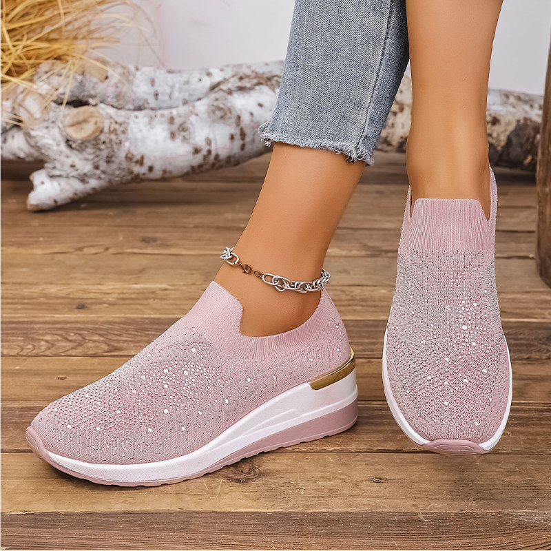 👟Damen Strass Schmetterling Slip-On Sneaker - Glänze mit jedem Schritt ✨