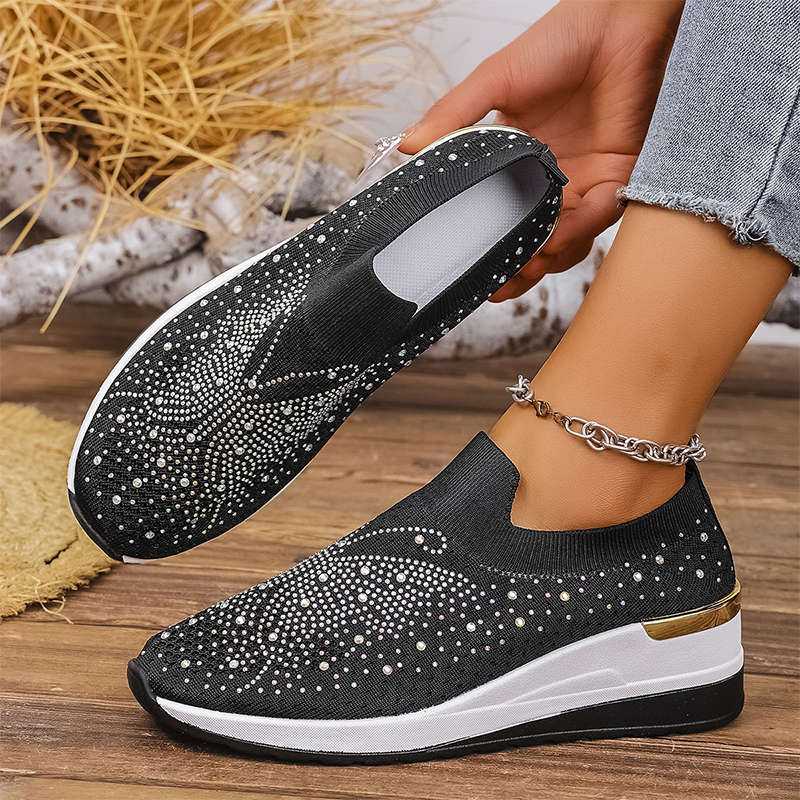 👟Damen Strass Schmetterling Slip-On Sneaker - Glänze mit jedem Schritt ✨