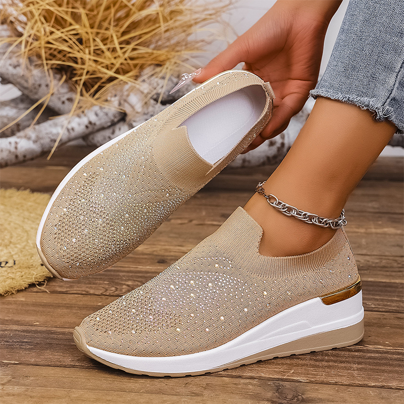 👟Damen Strass Schmetterling Slip-On Sneaker - Glänze mit jedem Schritt ✨
