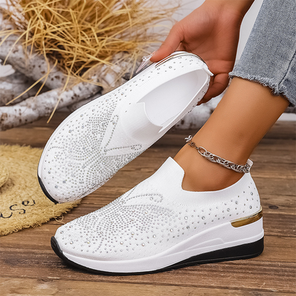 👟Damen Strass Schmetterling Slip-On Sneaker - Glänze mit jedem Schritt ✨
