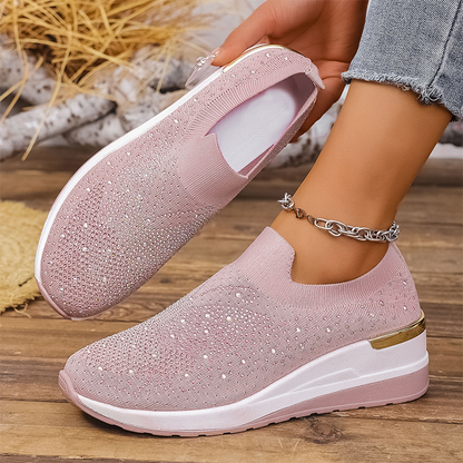 👟Damen Strass Schmetterling Slip-On Sneaker - Glänze mit jedem Schritt ✨