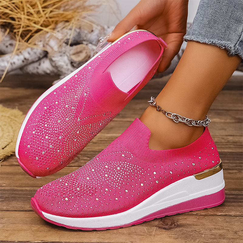👟Damen Strass Schmetterling Slip-On Sneaker - Glänze mit jedem Schritt ✨