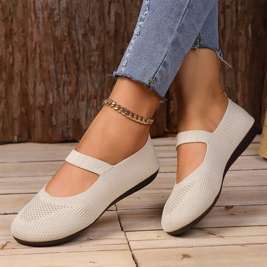 👟🌬️ Women's Breathable Knit Flats – Soft and breathable, comfortable even after long walks – Cash on delivery ✅