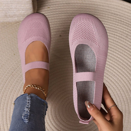 👟🌬️ Women's Breathable Knit Flats – Soft and breathable, comfortable even after long walks – Cash on delivery ✅