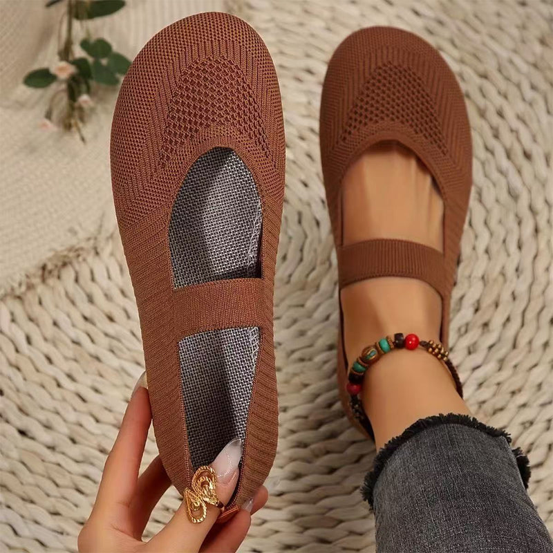 👟🌬️ Women's Breathable Knit Flats – Soft and breathable, comfortable even after long walks – Cash on delivery ✅