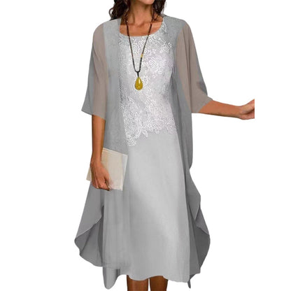 🌸Women's Lace Chiffon Dress 2-Piece Set - Step Into Elegance Effortlessly✨