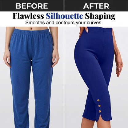 👖 LIMITED-TIME 50% OFF! ✨ Tummy Control Stretch Capris – High-Waist, 4-Way Stretch, Elegant Details 🌼