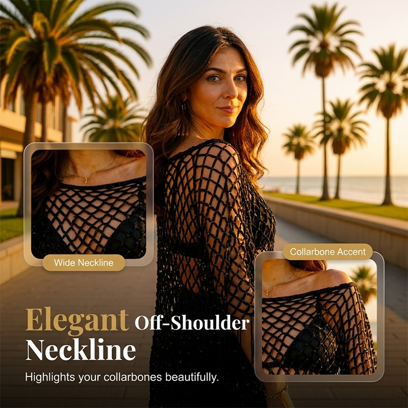🏆 Sonderpreis letzter Tag 💲12.8! 💐 Sommerliches Metallic Häkel-Cover-Up – leicht, fließend & mühelos stylisches Sommer-Outfit