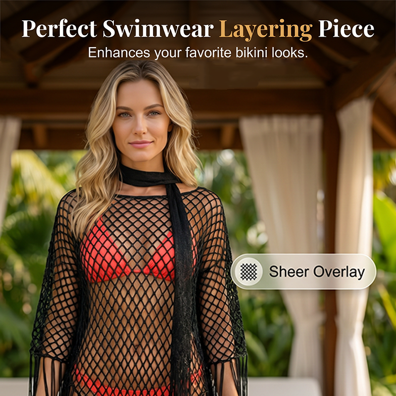 🏆 Sonderpreis letzter Tag 💲12.8! 💐 Sommerliches Metallic Häkel-Cover-Up – leicht, fließend & mühelos stylisches Sommer-Outfit