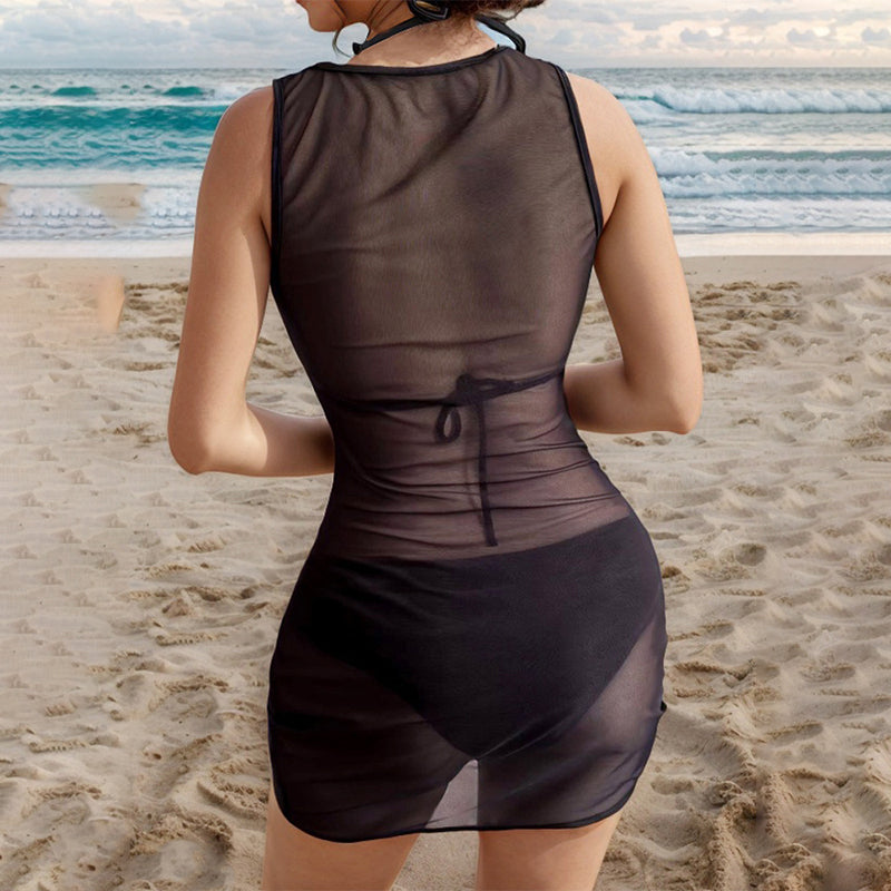 ☀️3-teiliges Bikini-Set mit grafischem Strandüberwurf👙Sommerstil, Komfort & Selbstvertrauen – alles in einem!🌴