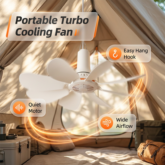 🏆LAST DAY SALE 50% OFF🔥Portable Mini Ceiling Fan with Hanging Hook – Silent Powerful Airflow 🔥🌬️