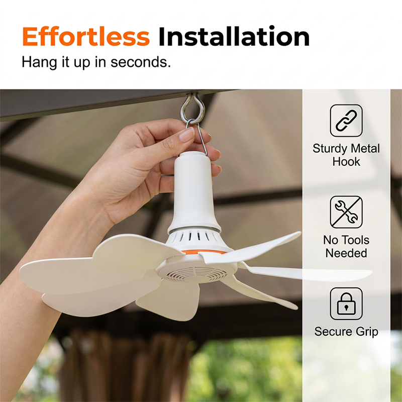 🏆LAST DAY SALE 50% OFF🔥Portable Mini Ceiling Fan with Hanging Hook – Silent Powerful Airflow 🔥🌬️