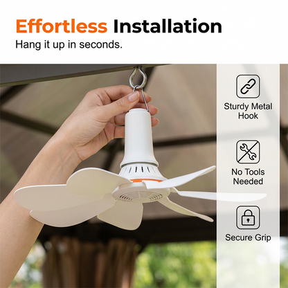 🏆LAST DAY SALE 50% OFF🔥Portable Mini Ceiling Fan with Hanging Hook – Silent Powerful Airflow 🔥🌬️
