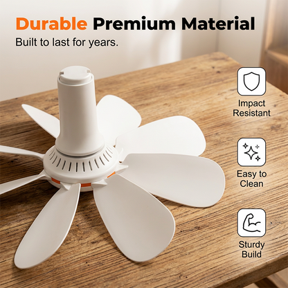 🏆LAST DAY SALE 50% OFF🔥Portable Mini Ceiling Fan with Hanging Hook – Silent Powerful Airflow 🔥🌬️