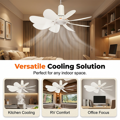 🏆LAST DAY SALE 50% OFF🔥Portable Mini Ceiling Fan with Hanging Hook – Silent Powerful Airflow 🔥🌬️
