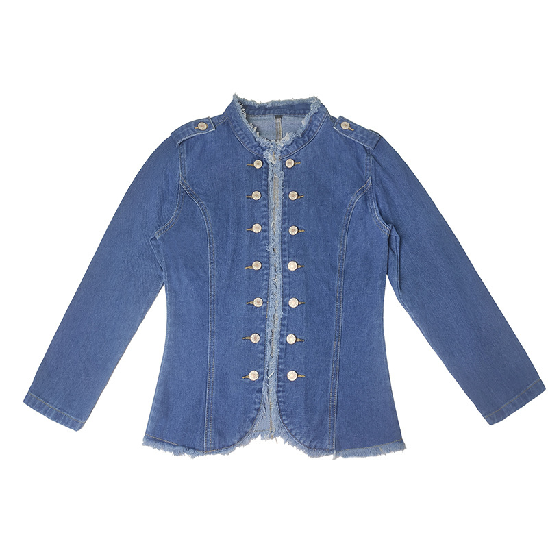 🔥 Nur heute 50 % Rabatt 💙 Slim Fit Stehkragen Jeansblazer