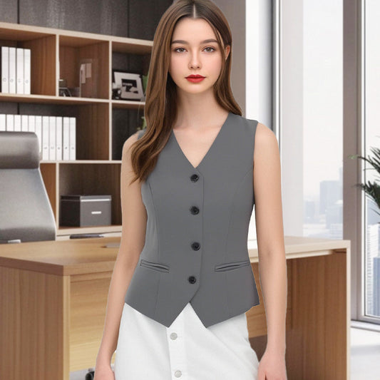 🥳2026 HOT SALE🥳 Elegant Women's V-Neck Button Front Vest