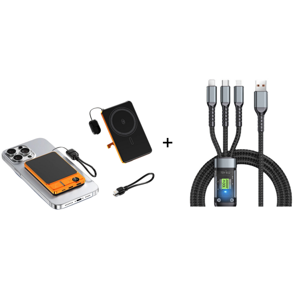 ⚡📱22.5W Power Bank – Magnetic, Slim, Charges 3 Devices At Once– Power Up Anywhere, Anytime✨