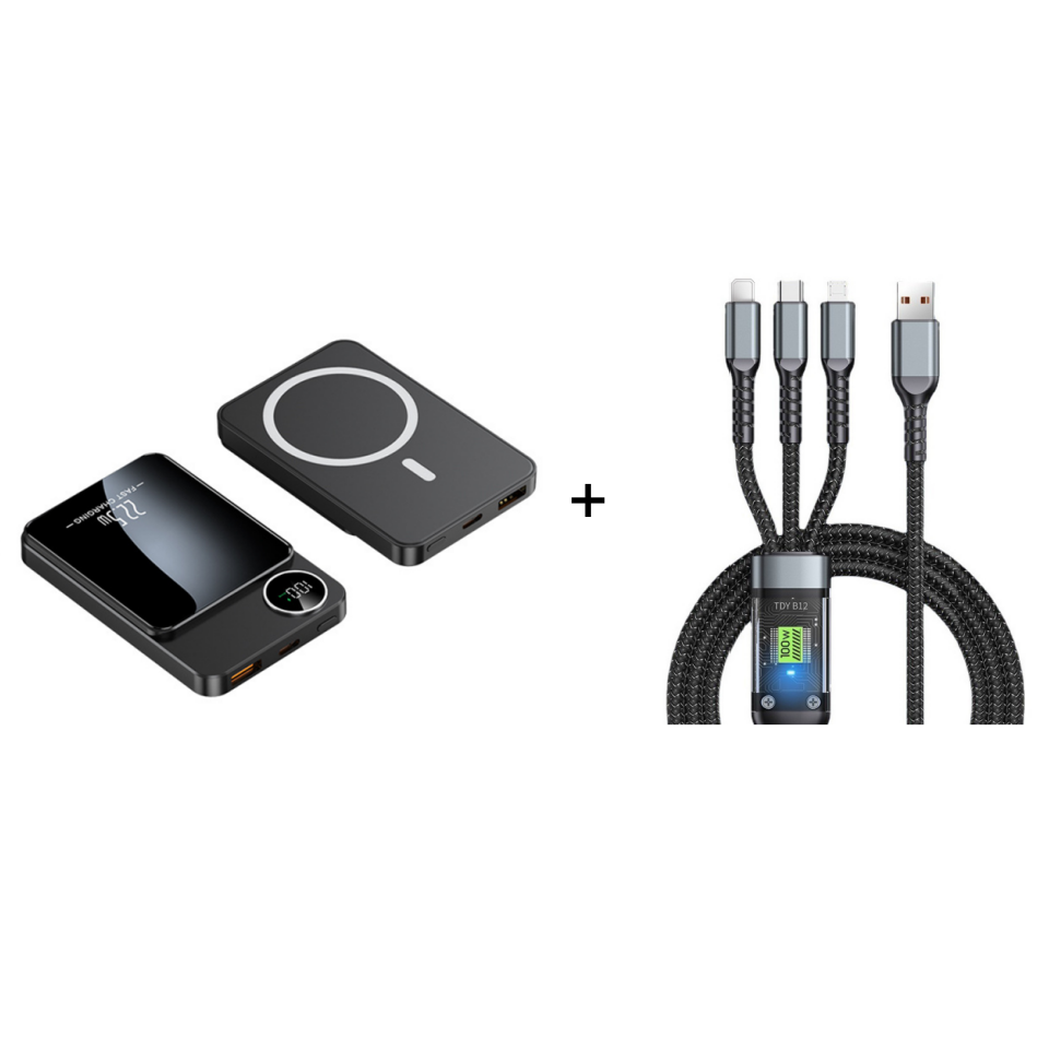 ⚡📱22.5W Power Bank – Magnetic, Slim, Charges 3 Devices At Once– Power Up Anywhere, Anytime✨