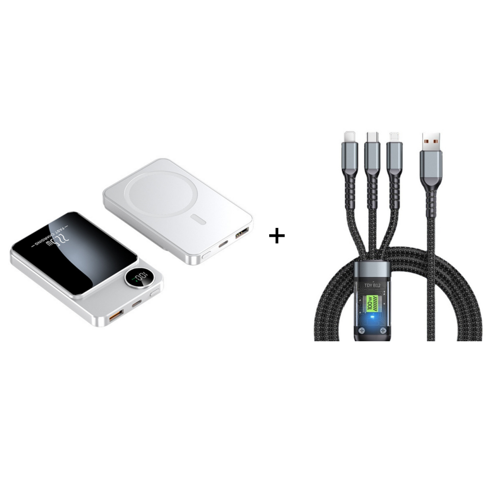 ⚡📱22.5W Power Bank – Magnetic, Slim, Charges 3 Devices At Once– Power Up Anywhere, Anytime✨