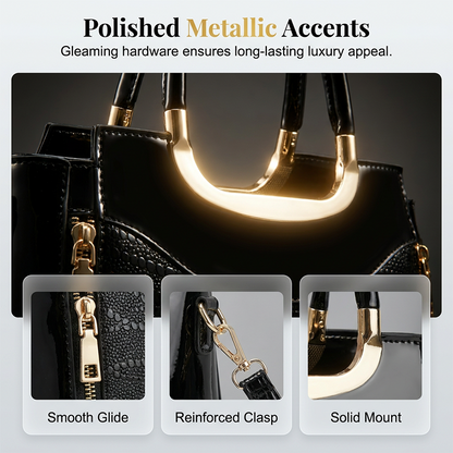 💎✨Women's Vintage Glossy Croc-Embossed Handbag – Chic, Spacious & Effortlessly Elegant